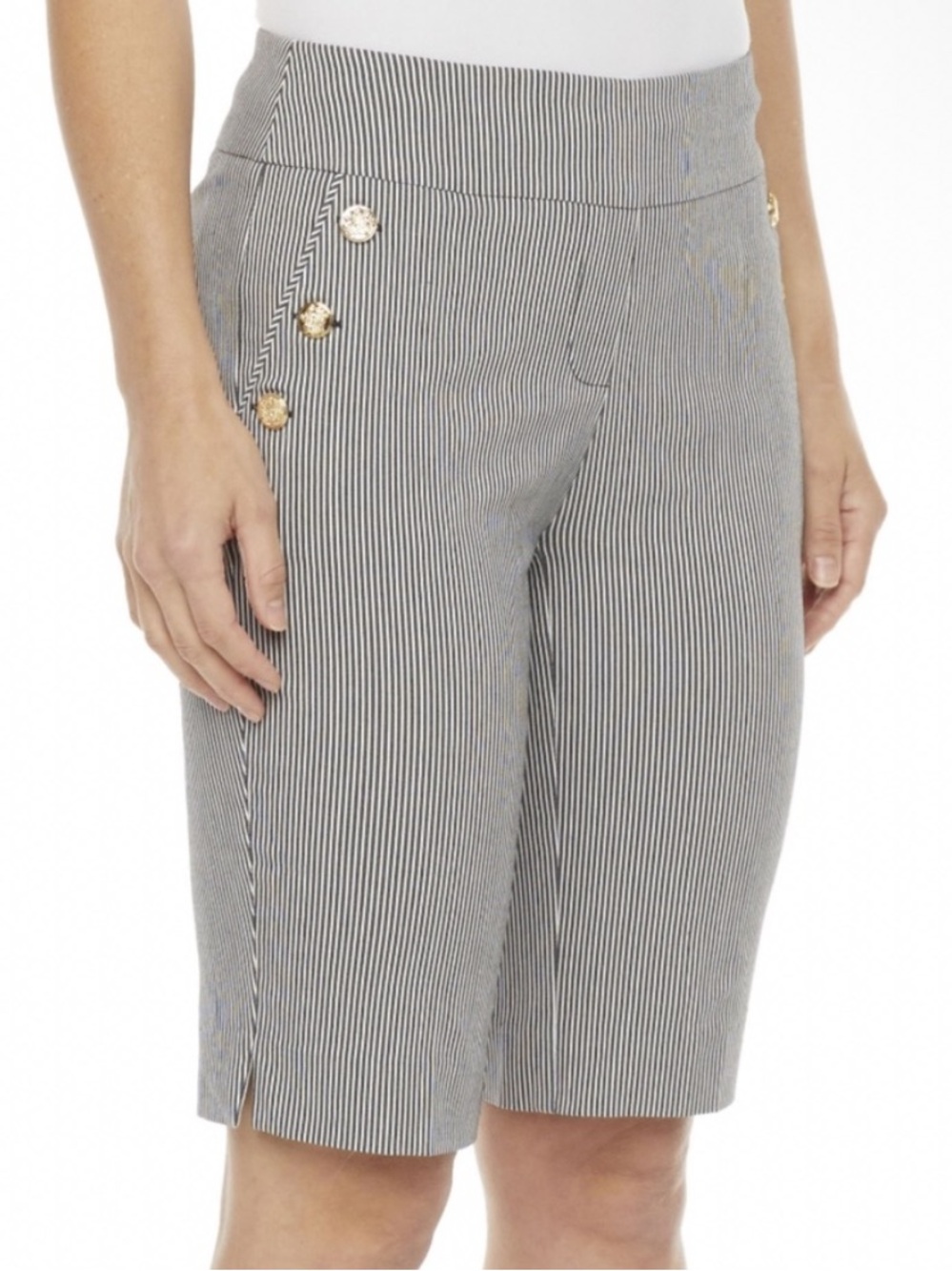 Liz Claiborne Womens Pull-On
Short Sz S striped blue/white
